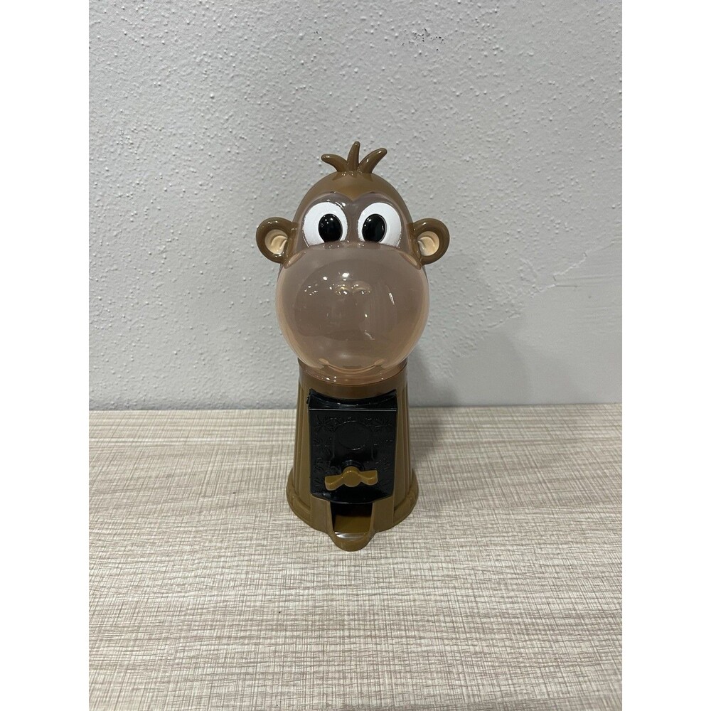 Monkey Shaped Gumball Machine 7.5 Inch Plastic Novelty Candy Dispenser Brown